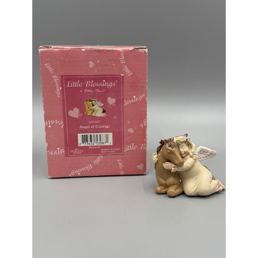 Little Blessings Angel Of Courage Ornament Kathleen Morris Seagull Studios 2”